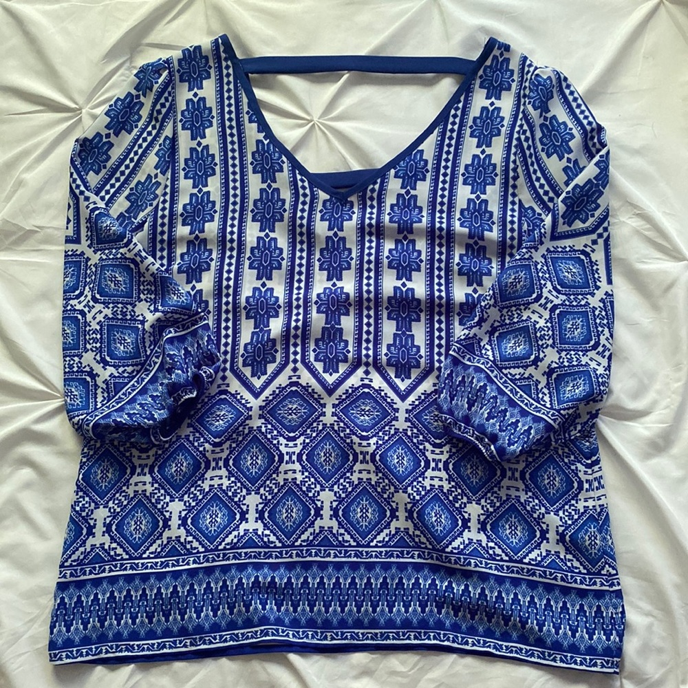 Blue Blouse with Fun Back detail